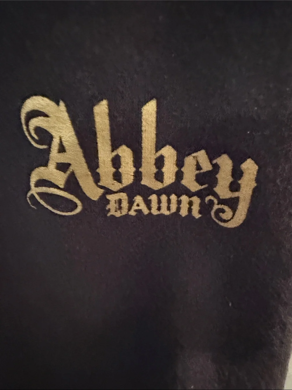 Abbey Dawn Black Short-Sleeve Zip Hoodie with Gold Skull Graphic - Picture 2 of 10
